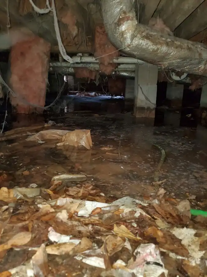Crawl space flood assessment for Commercial Water Damage Restoration in Pleasant Hill